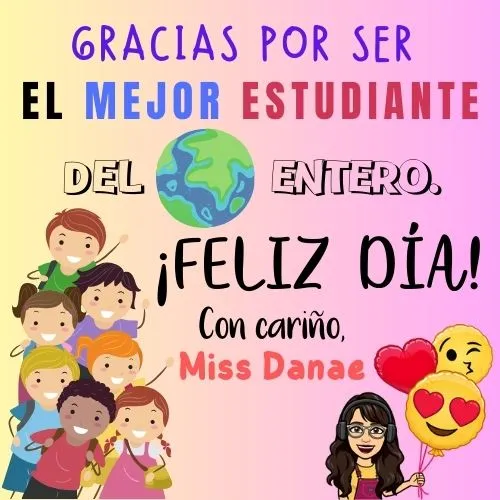 Tarjeta d a del estudiante editable profe social